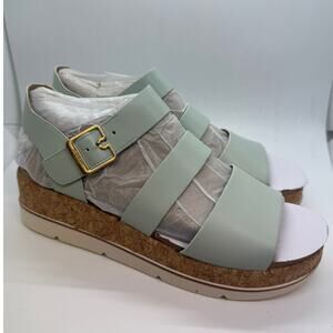 Dr. Scholl's Once Twice Wedge Sandal Women's US 9.5M Ocean Blue Smooth Round Toe